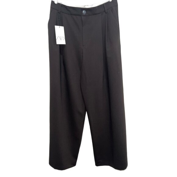 Zara Pants - #858 Zara NWT Tall Wide Leg Pleated Dress Pants Brown